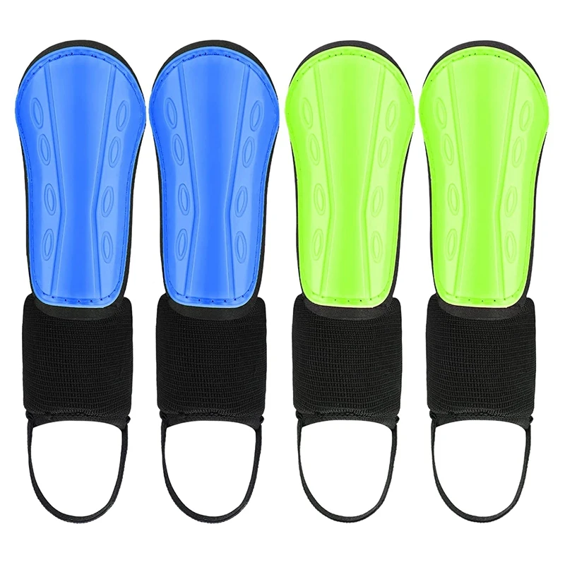 

New-2 Pairs Soccer Shin Guard Slip Protective For Kids Padded Shin Protection Equipment With Ankle Support Adjustable Straps