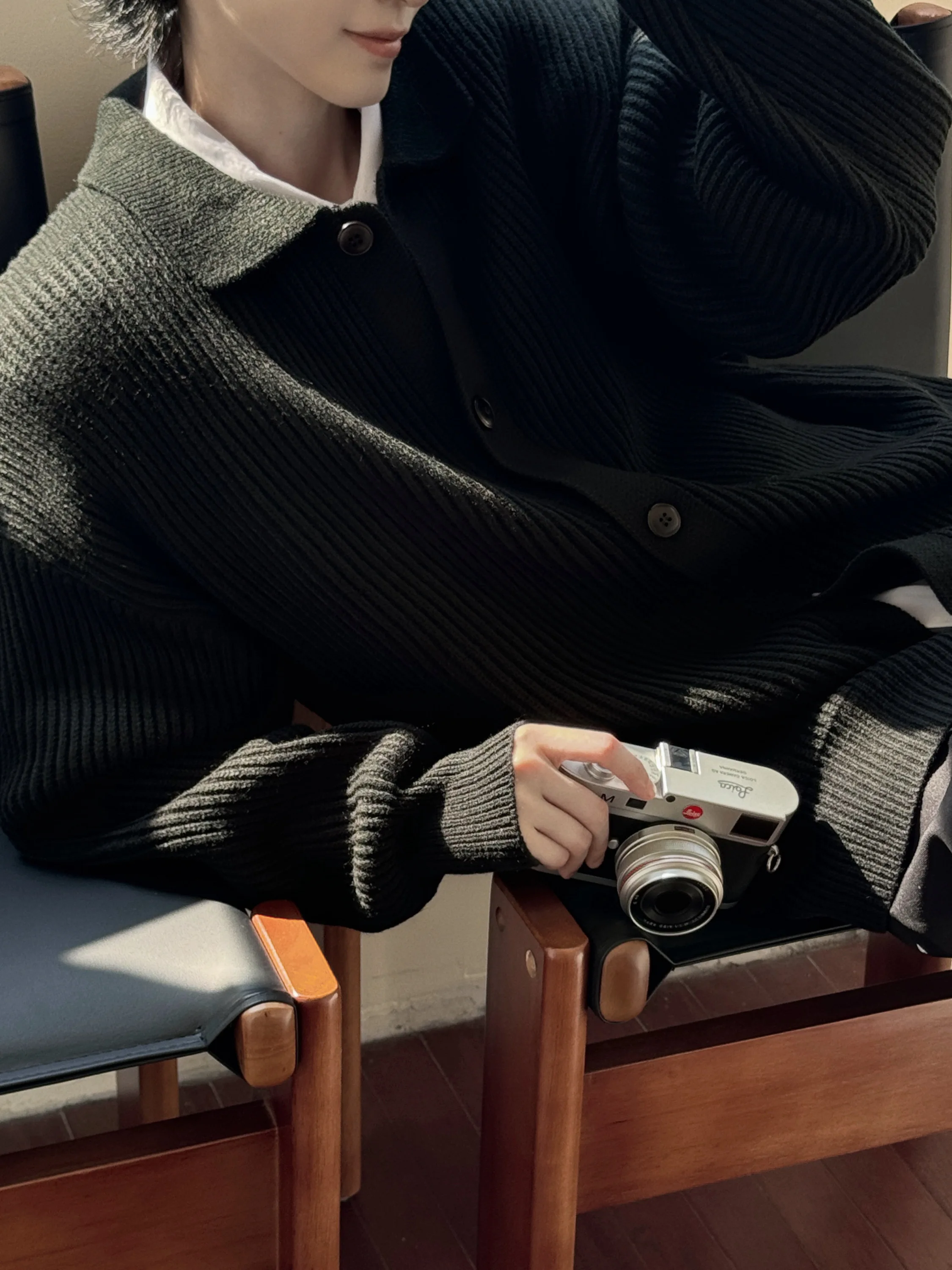 Зимний теплый вязаный кардиган с отворотом от солнца [Wenshun Is флот ранний]