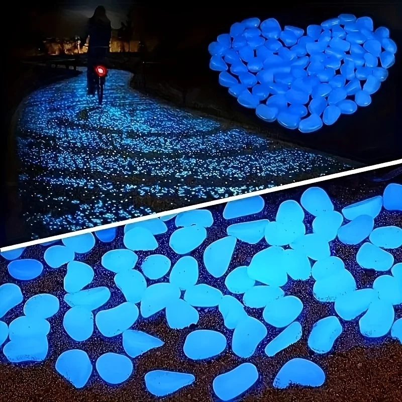 100 шт. светящиеся камни для украшения сада
