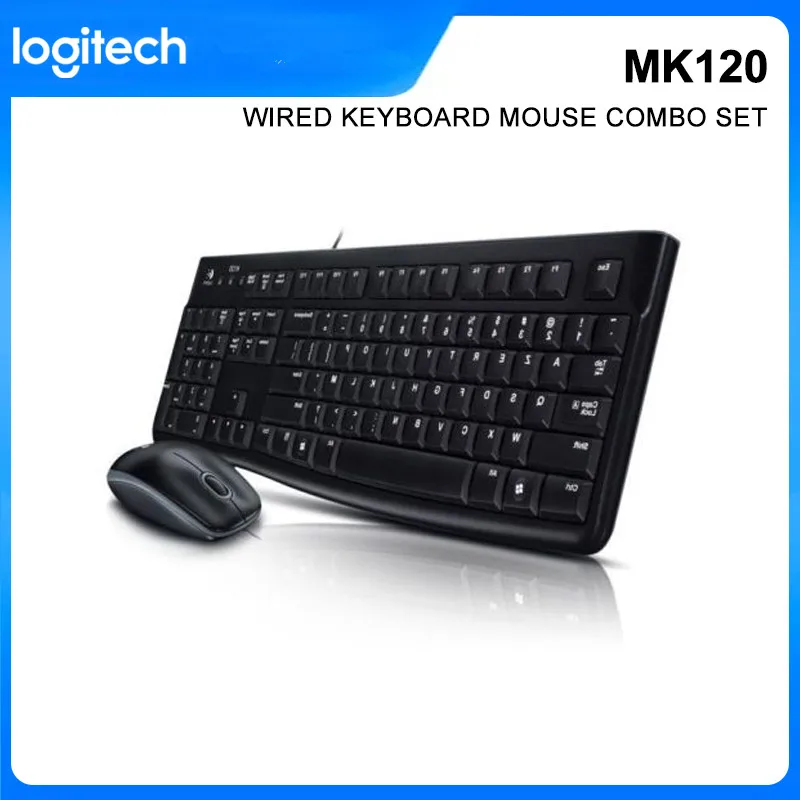 Logitech MK120 Wired Keyboard Mouse Combo Set Optical Mice Wired Keyboard Mouse For Computer
