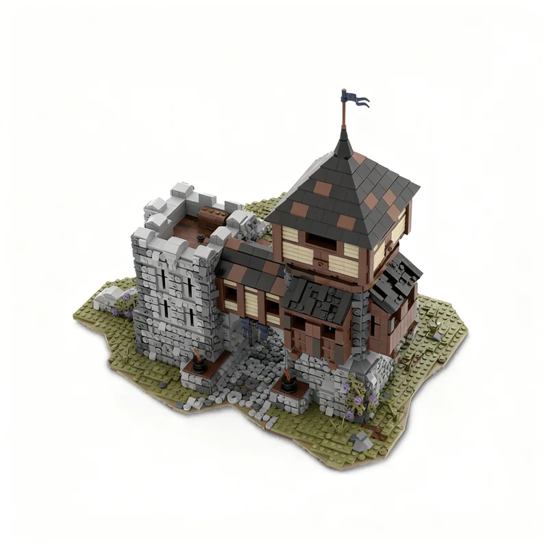 Фото 7126 деталей MOC Средневековая крепость-замок, модель игрушки, строительные блоки, рождественские подарки, креативное образовательное конструкторство, 3D-модель. №3