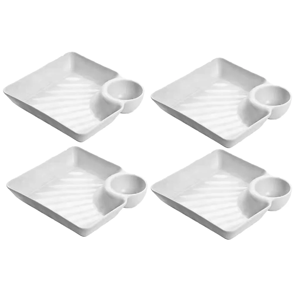 

4Pcs Plastic Food Serving Tray Appetizer Snack Dessert Serving Platters