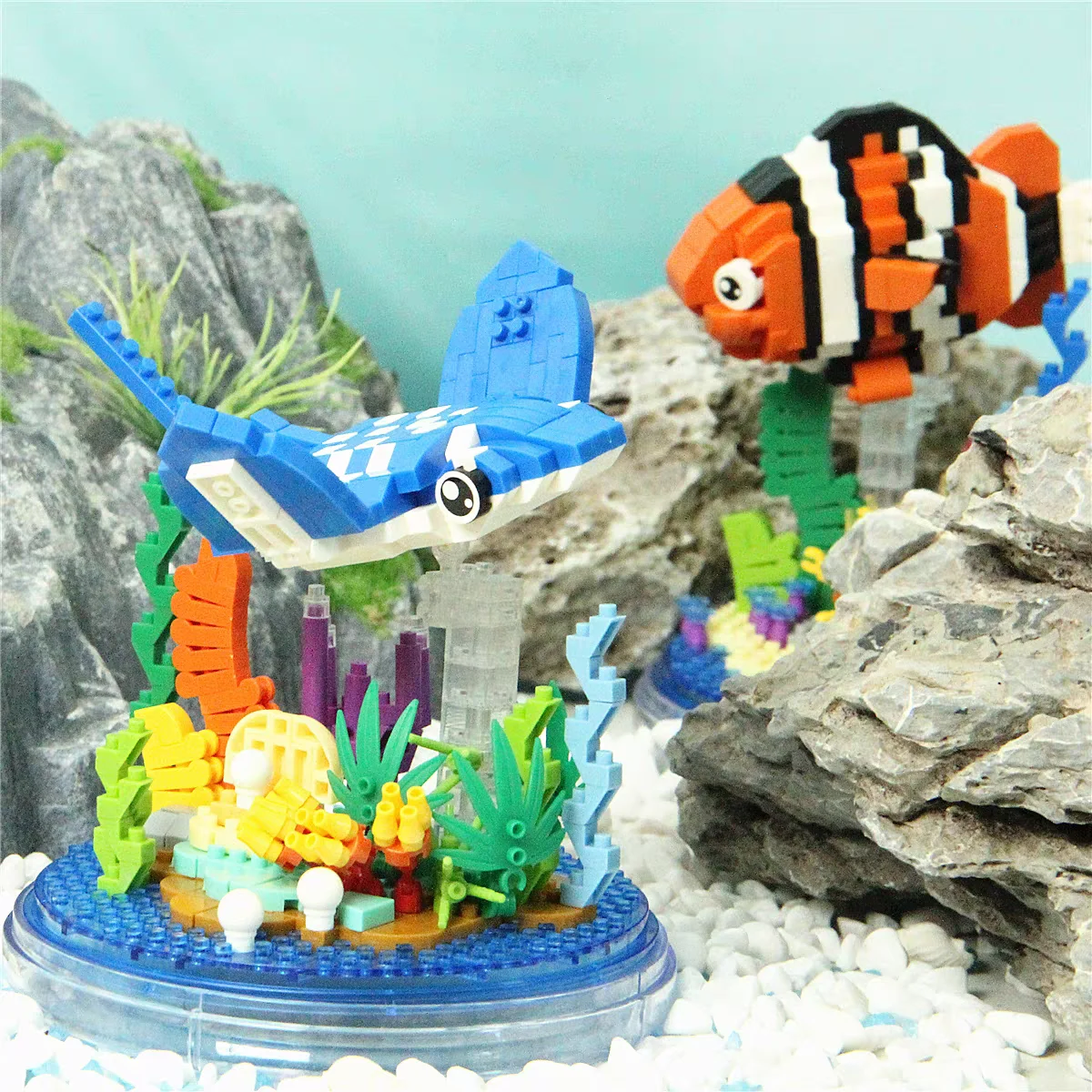 Рыба-клоун кирпичи игрушки морской мир здание животных биокис сборка набор