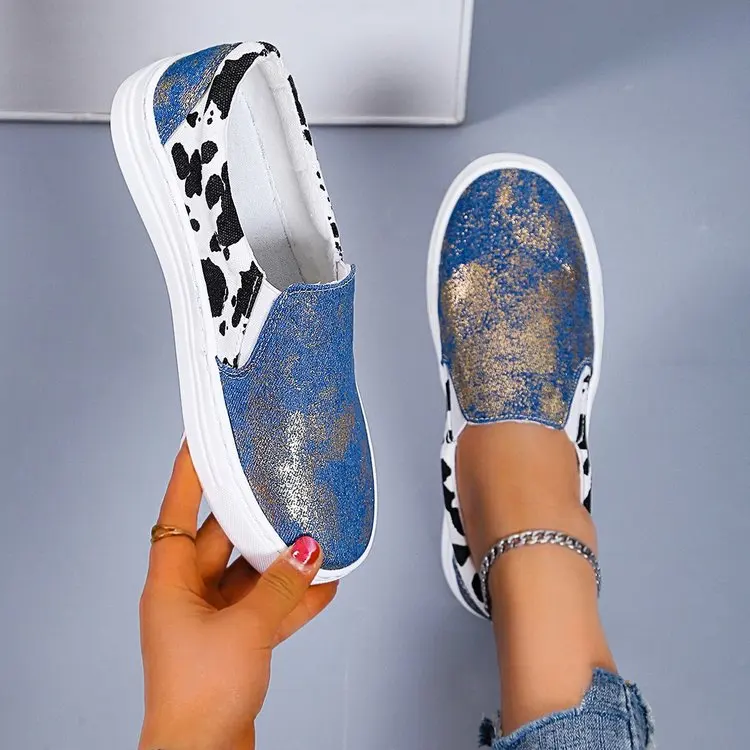 

2022 Fashion Casual Women's Shoes New Flat Round Toe Slip-On Shoes Casual Women's Loafers Sneakers Colorblock Flat Shoes