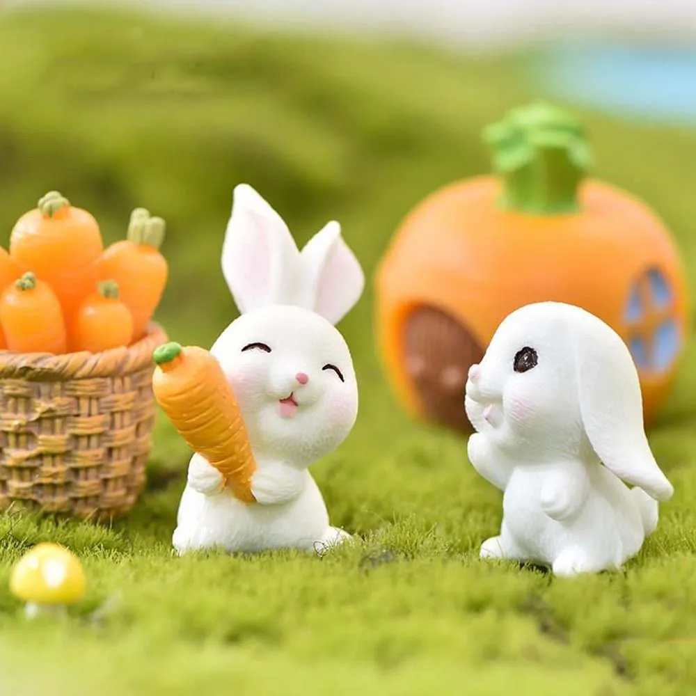 

Carrot Resin Craft Bonsai Small Statue Rabbit Home Decor Micro Landscape Figurine Cake Decoration Miniatures Ornaments