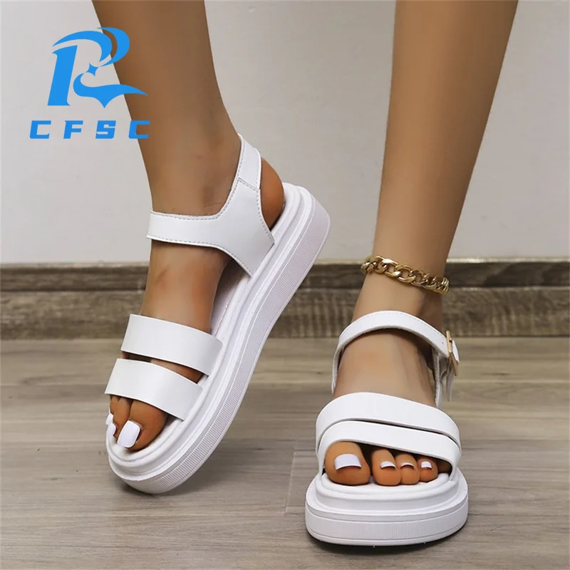 Vrouwen sandaux Nieuwe Mode Leisure Romeinse Platform Licht Platte Hakken  waterzom | Обувь | АлиЭкспресс