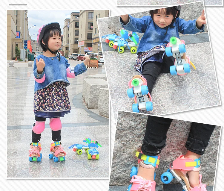 Новые детские роликовые коньки двухрядные 4 колеса обувь для катания на коньках