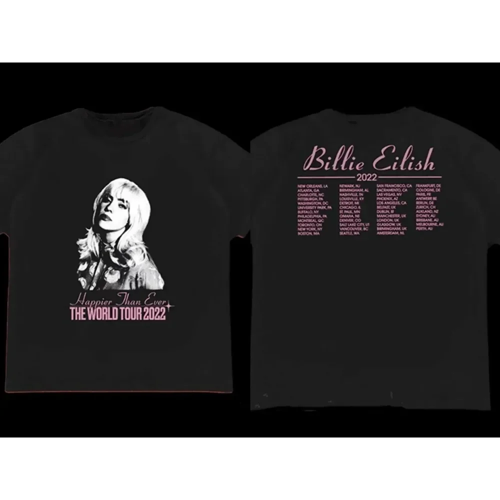 Футболка B-Billie Eilish 2024 с круглым вырезом и короткими рукавами