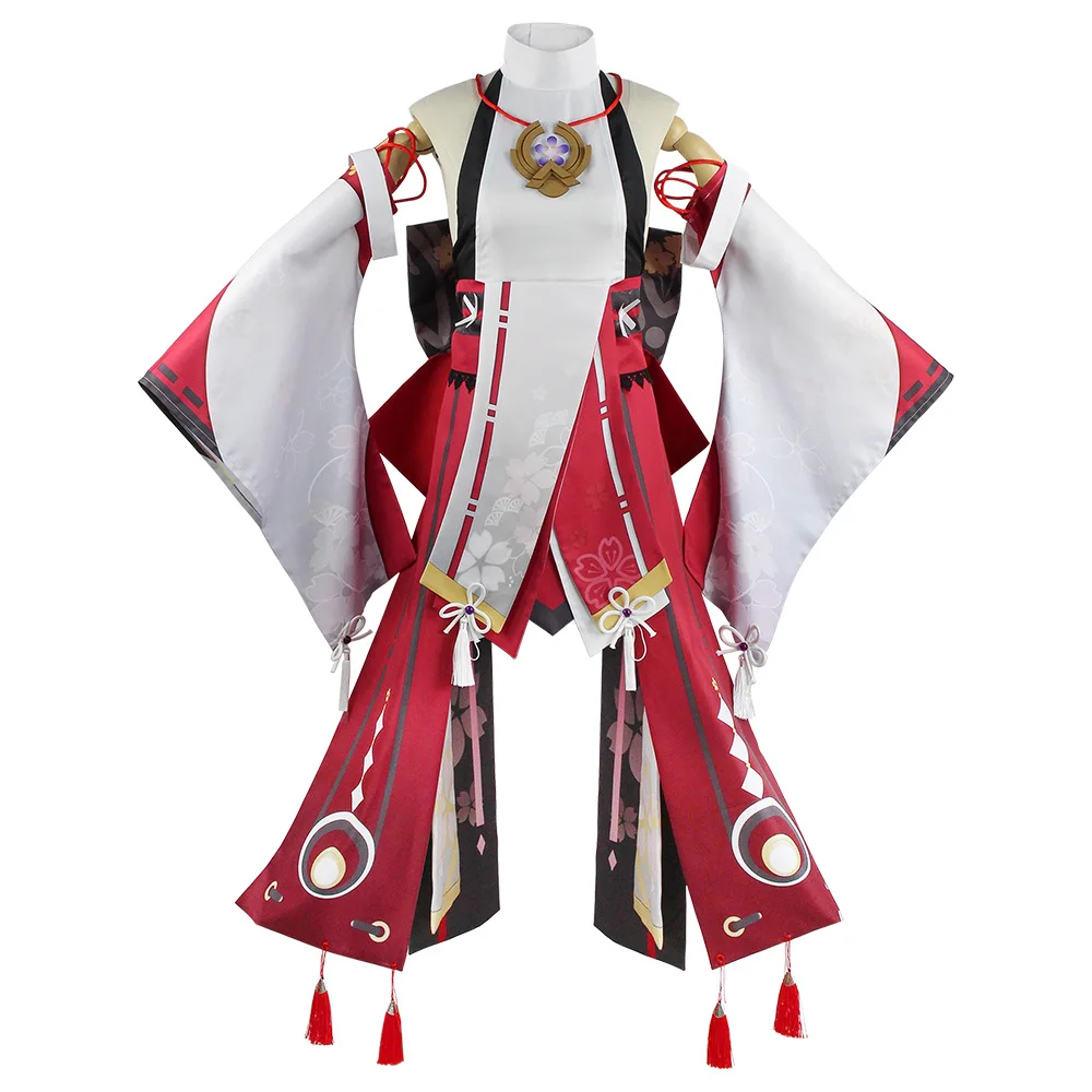 Костюм для косплея Genshin Impact Yae Miko Guuji kawaii Cos парики Туфли На Хэллоуин женщин