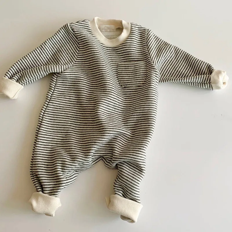 

Spring Baby Clothes Striped Infant Girls Boys Jumpsuits Simple Style Baby Playsuit
