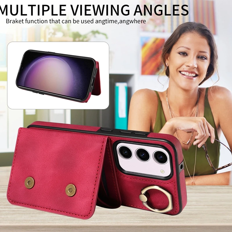 Кошелек для Samsung Galaxy S24 Ultra S23 S22 Plus S21 FE A05S A12 A14 A25 A34 A53 A54 Кожаный чехол с магнитным