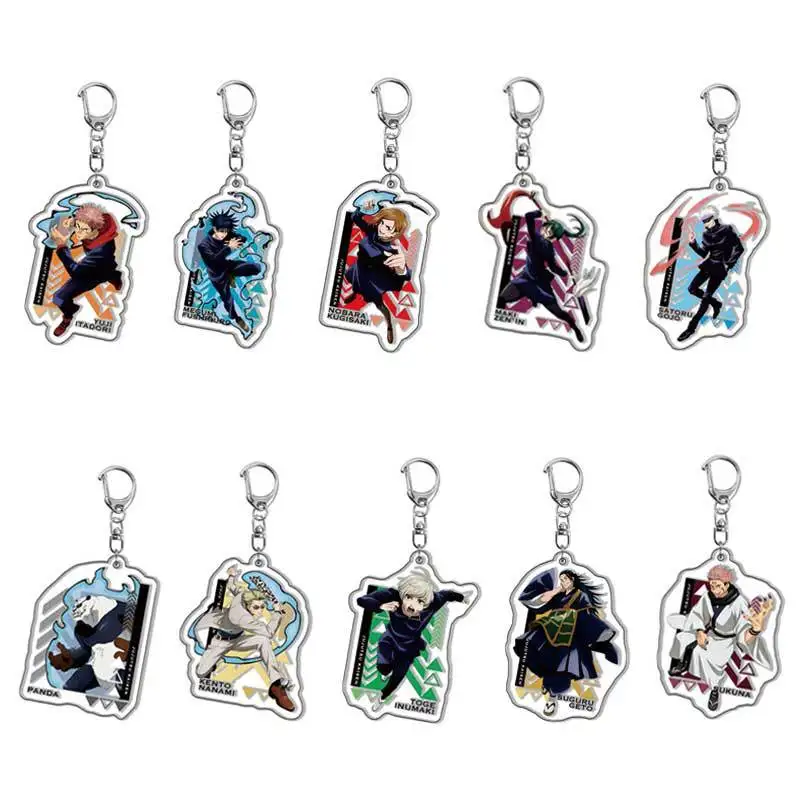 

Anime Jujutsu Kaisen KeychainGojo Satoru Chain for Women Accessories Cute Bag Pendant Key Ring Acrylic Cartoon for Friends Gifts