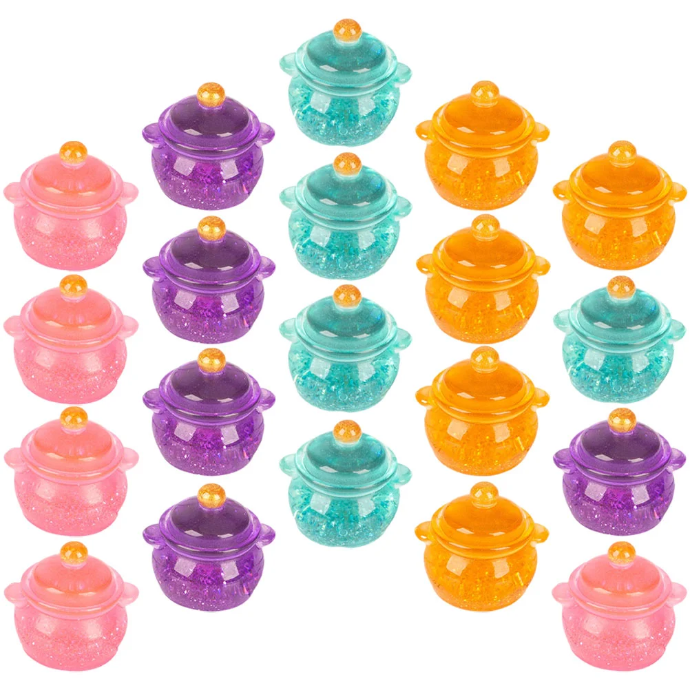 20 шт. кастрюля с блестками игрушка миниатюрная посуда для кукольного домика