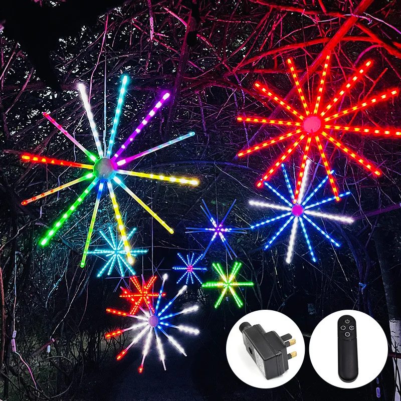 

Hanging Firework Lights Waterproof 5V String USB Meteor RGB LED Fairy DC Starburst Light for Wedding Party Christmas Decoration