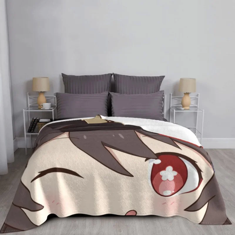 

Ударное одеяло Hu Tao - Genshin Cd5wo51h5zz, бархатные Летние Теплые пледы, пледы для дома и офиса