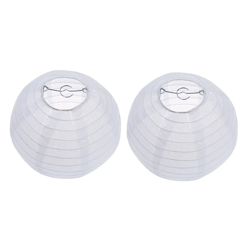 

2X White Chinese/Japanese Paper Lantern/Lamp 8 Inch Diameter