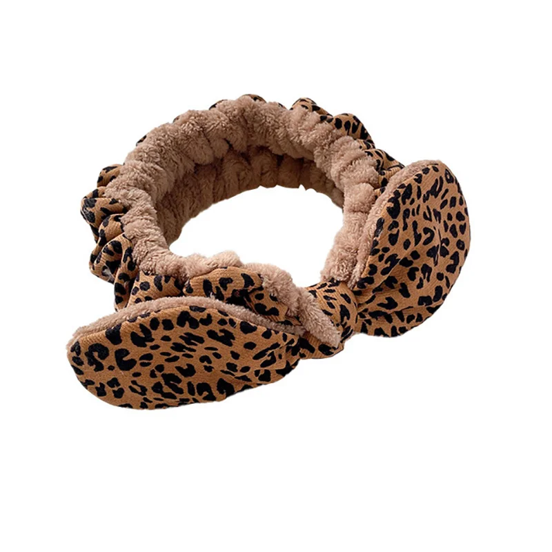 

Модные ленты для волос с леопардовым принтом и бантом, эластичная повязка на голову для девушек, повязка на голову для макияжа, повязка для в...
