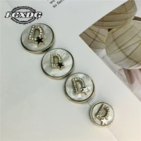 10pcs fashion the letter d decorative buttons for clothing luxury diamond studded sewing buttons round metal rhinestone buttons