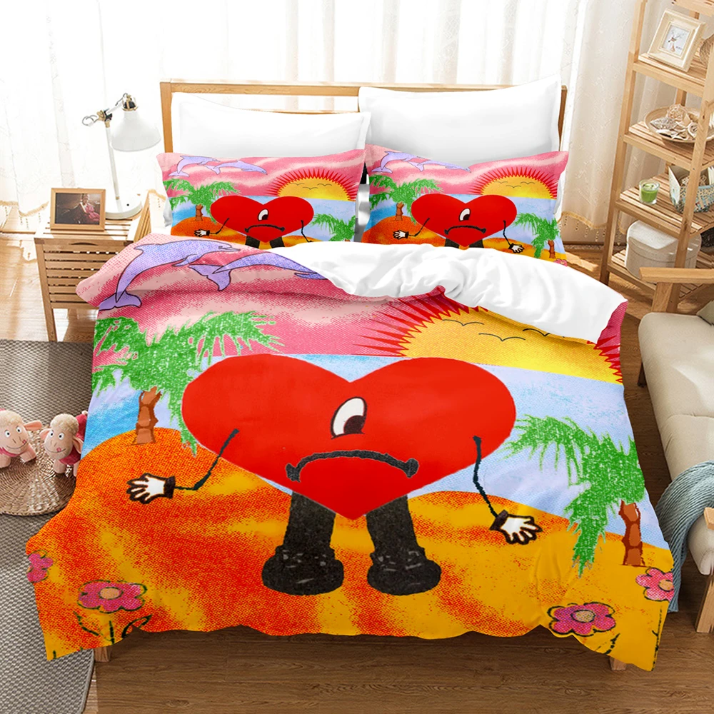 

Un Verano Sin Ti Bedding Set Bad Bunny Duvet Cover Comforter Bed Sets Gifts USA Size Twin Full Queen King Dropshipping