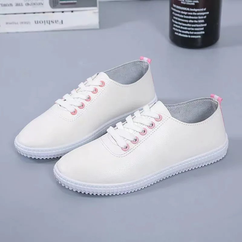 

Shoes for Women 2022 Spring Women White Casual Shoes Breathable Flats Fashion Soft Lace-up Women Sneakers Zapatos De Mujer