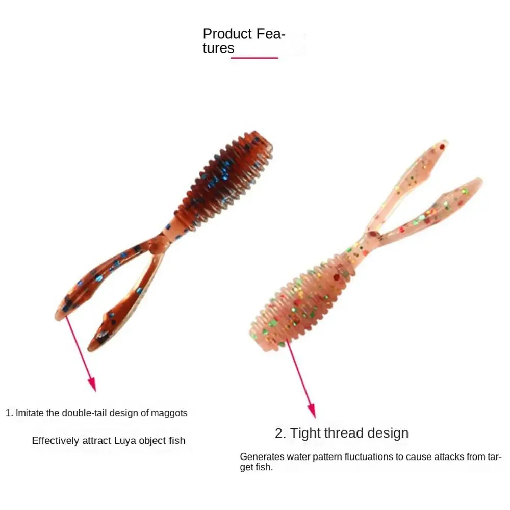 Искусственные силиконовые приманки с двойным хвостом 3 5 см/0 4 г 20 шт.
