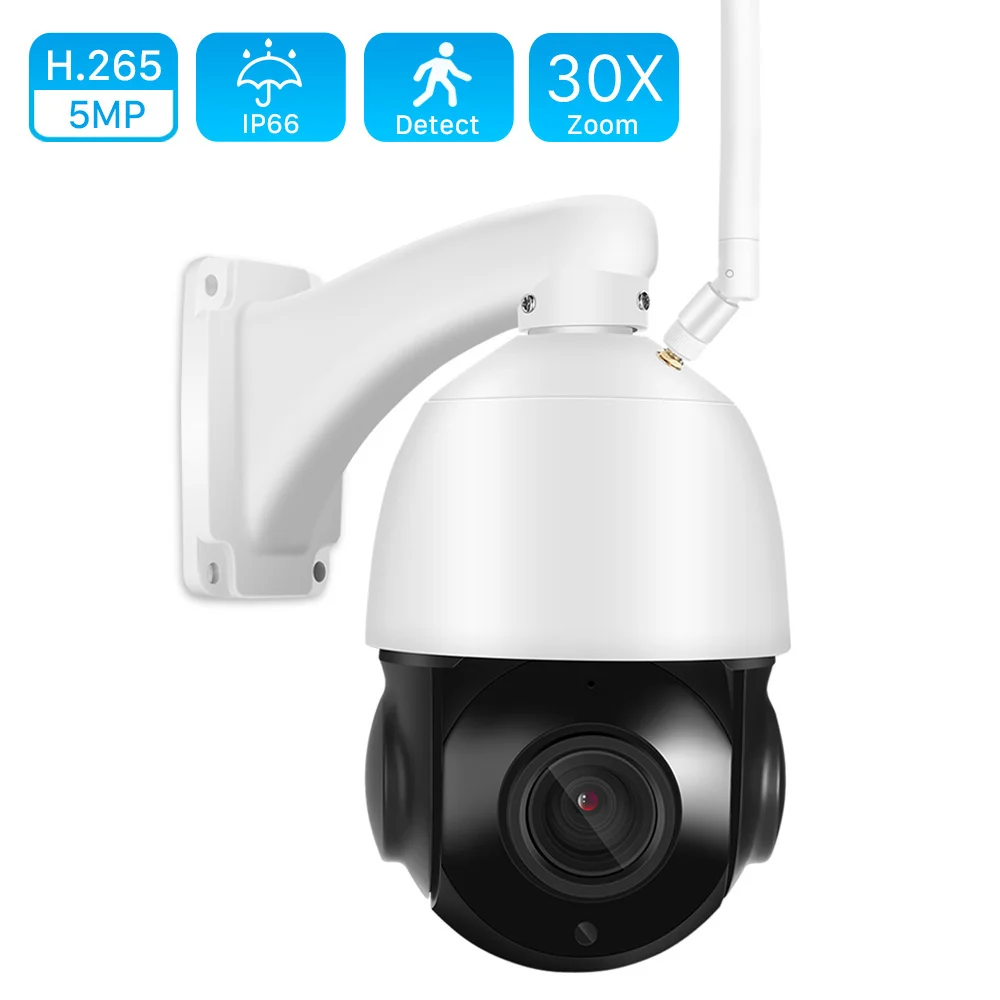 

5MP 30X Optical Zoom WiFi PTZ Camera Outdoor Motion Detect CCTV Security Camera Wireless Audio 100M IR Night Vision IP Camera