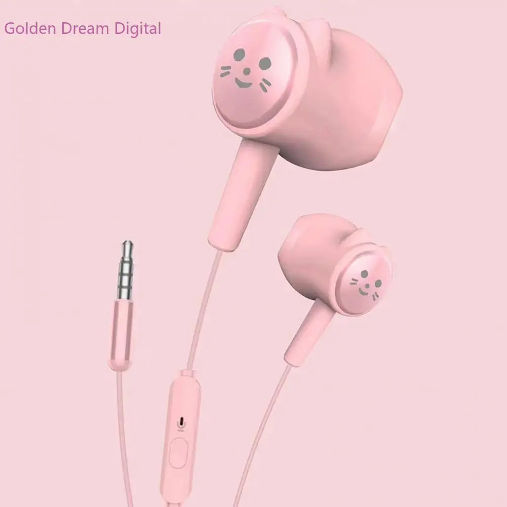 

New Lovely Creative Cartoon Cute Cat Claw 3.5mm Jack Wired In-ear Headphones Childs Earphone With Mic