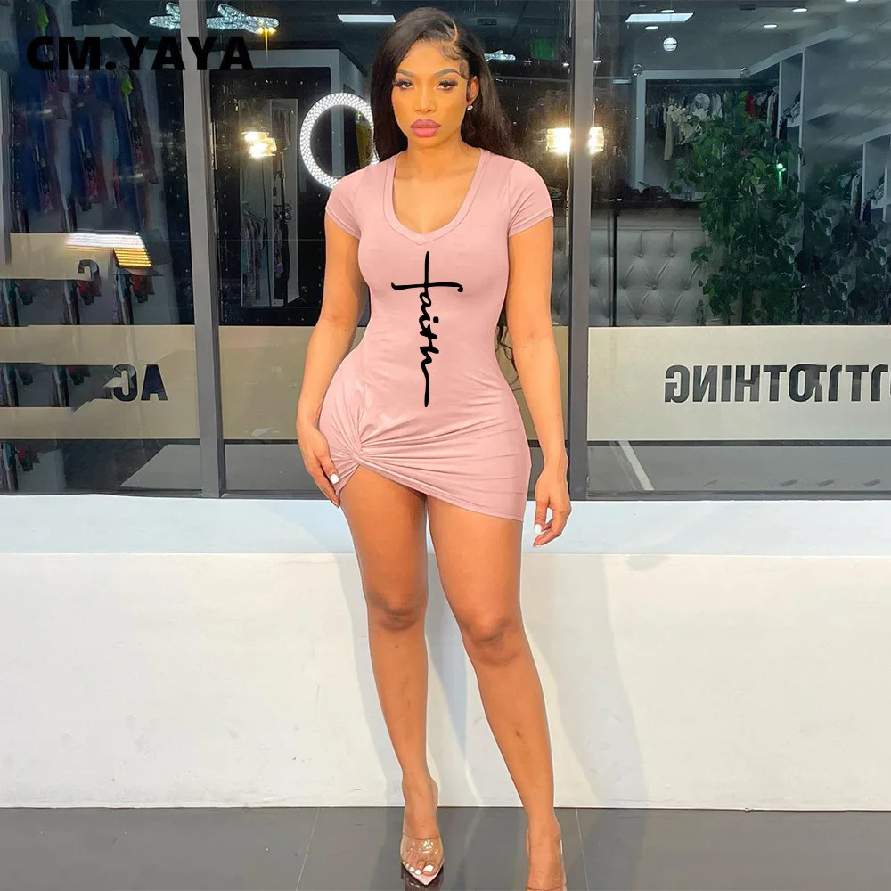 Женское Бархатное облегающее платье миди CM.YAYA с V-образным вырезом и коротким