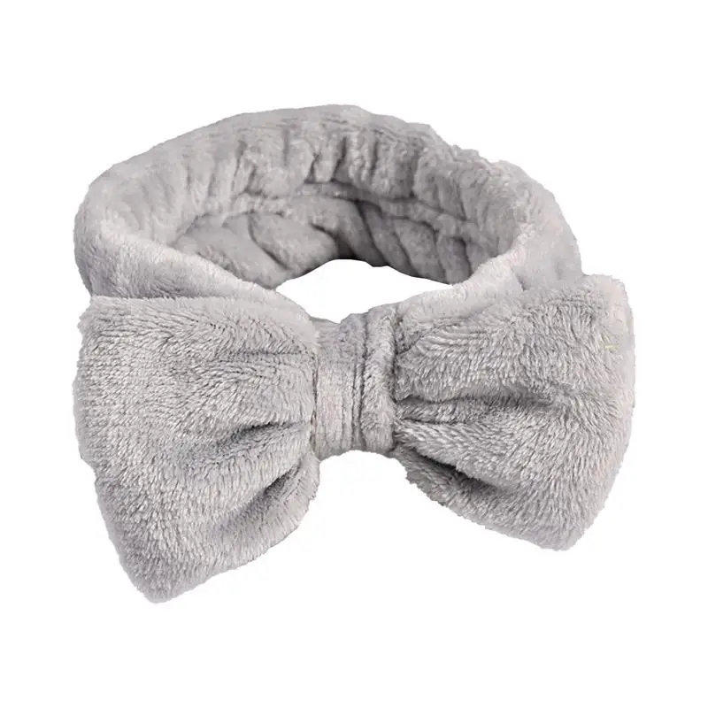 

Cute Bowtie Head Bands Women's Simple Plush Bow Headband Face Wash Makeup Hair Band Knotted Headband Spa Headbands For Girl