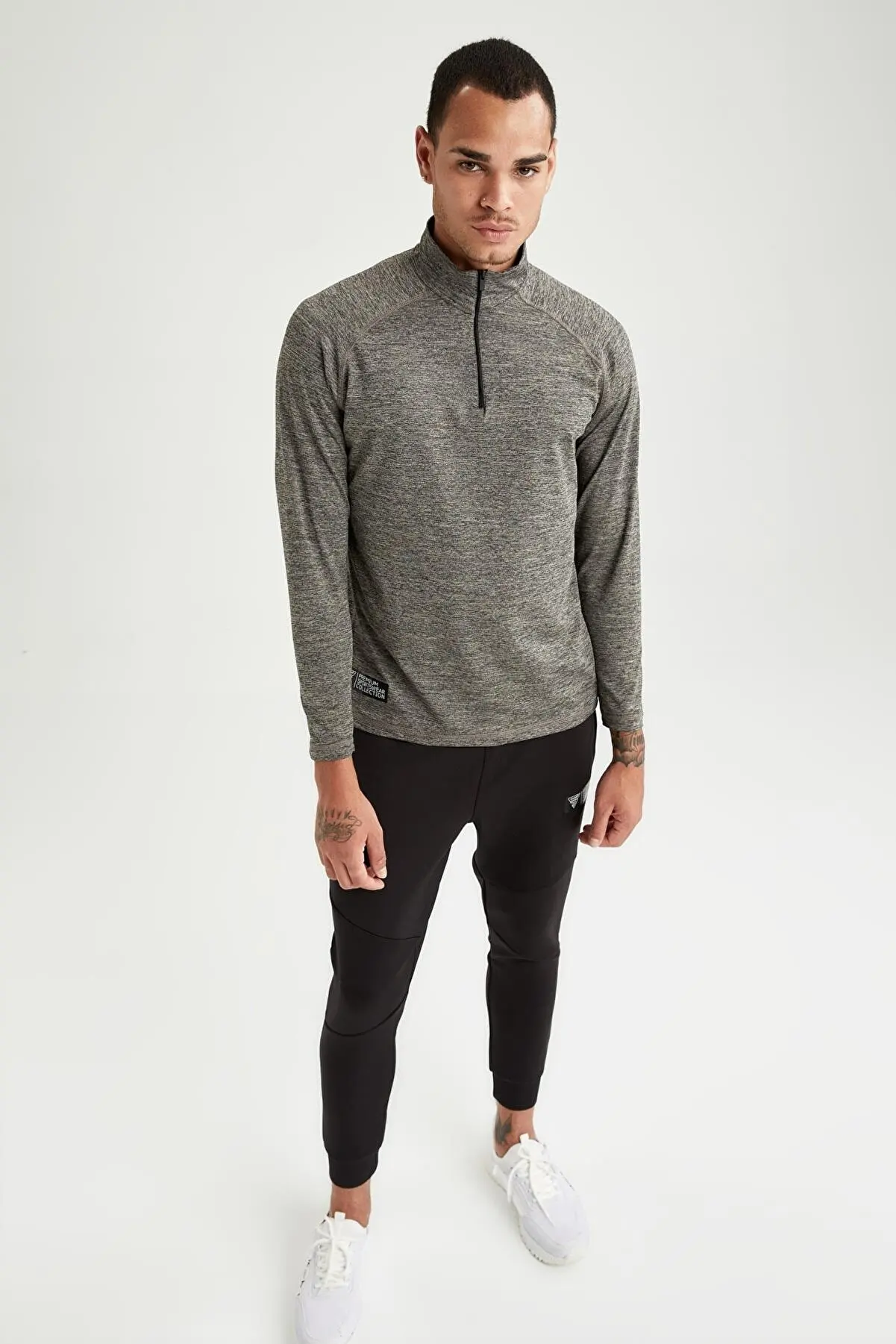 

Fit Slim Fit Fit Zippered upright collar Sport Sweatshirt for Men 213426676