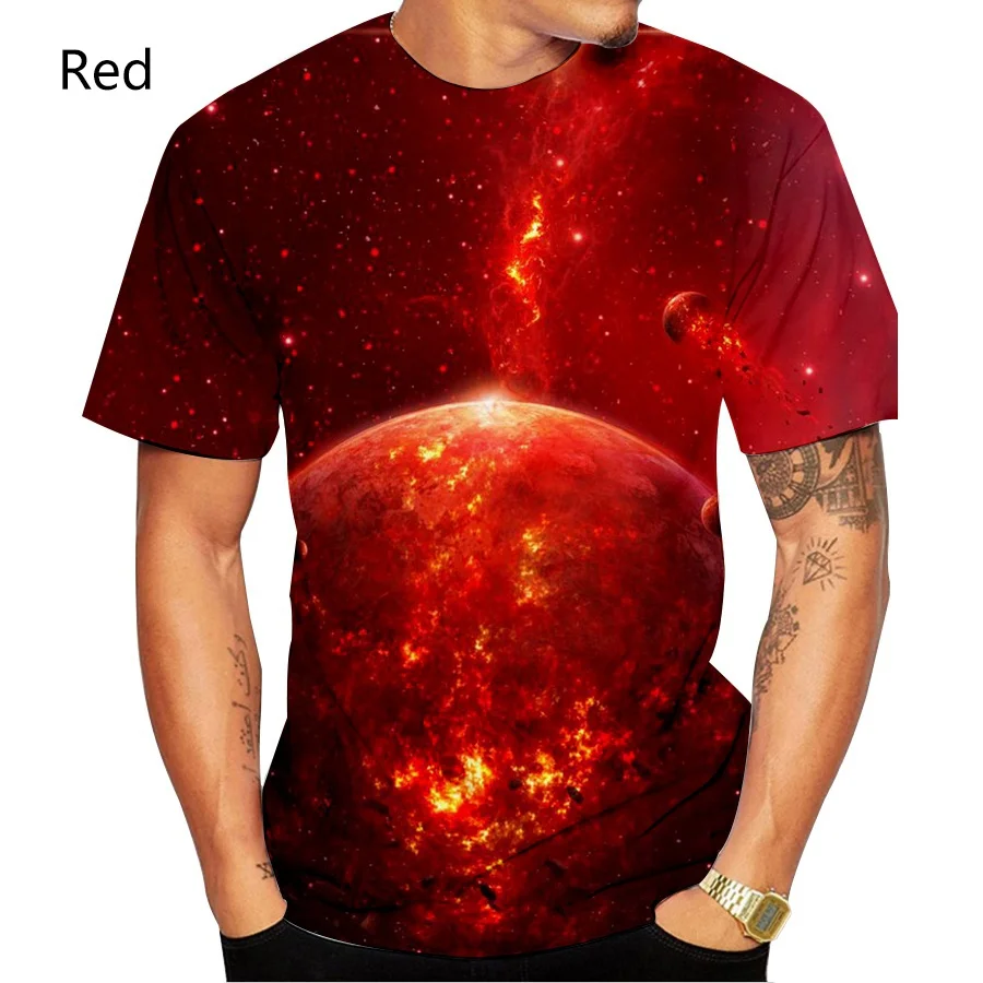 

New Fashion Planet T-Shirt Unisex Wonderful Creative Planet Casual Loose T-Shirt