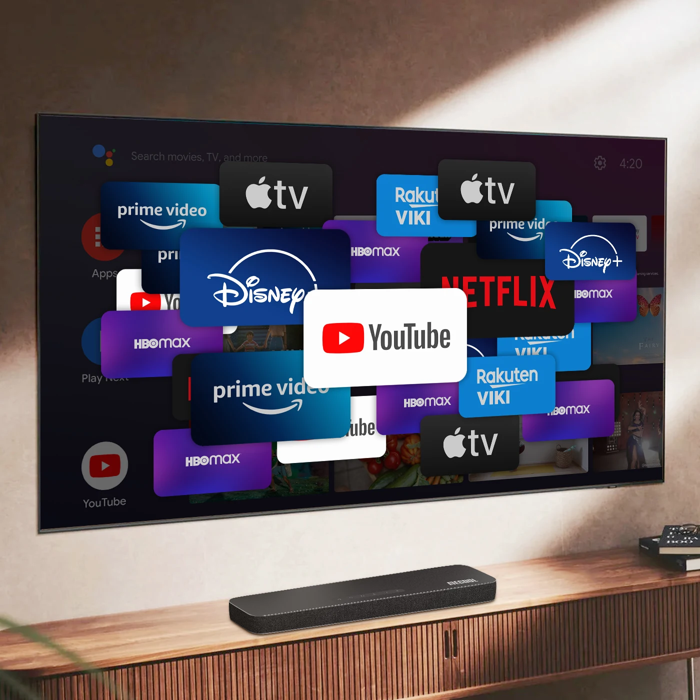 Фото MECOOL Android 12 Саундбар ТВ-приставка с сертификатом Google Netflix Dolby Atmos Dolby Vision 4 + 32G объемный звук Домашний медиа-театр №2