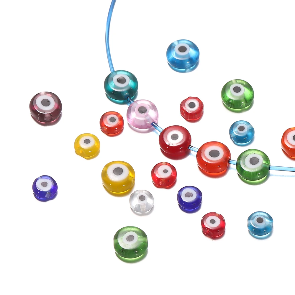 20/30 шт./лот 6/8 мм плоские круглые формы сглаза Стеклянные разделители свободные