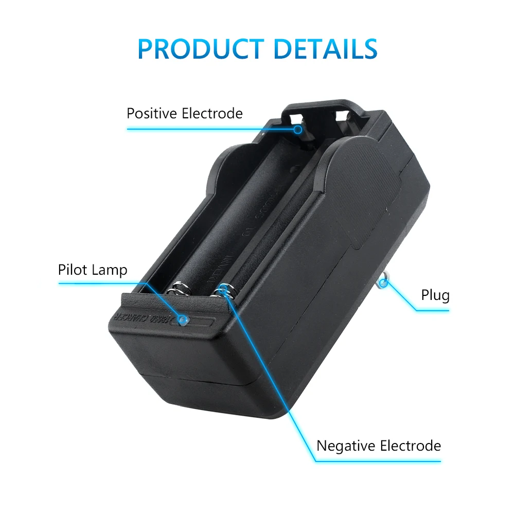 18650 Li-ion Battery 3.7V 5000mAh Rechargeable For Flashlight Torch Toy +18650/Universal With Dual Slot Charger |