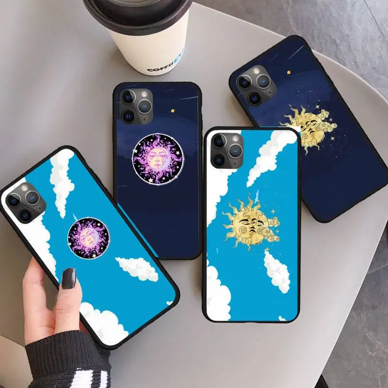 

Interesting sun sky face Phone Case for iPhone 11 12 pro XS MAX 8 7 6 6S Plus X 5S SE 2020 XR mini