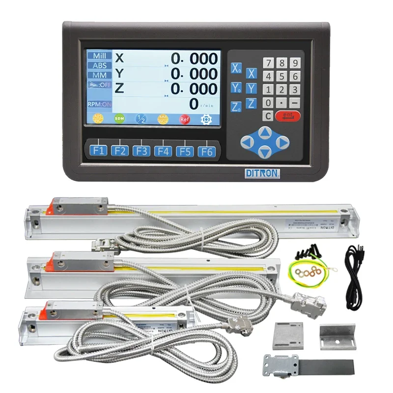 Трехосевой цифровой индикатор Ditron с линейной шкалой DRO стеклянный кодировщик
