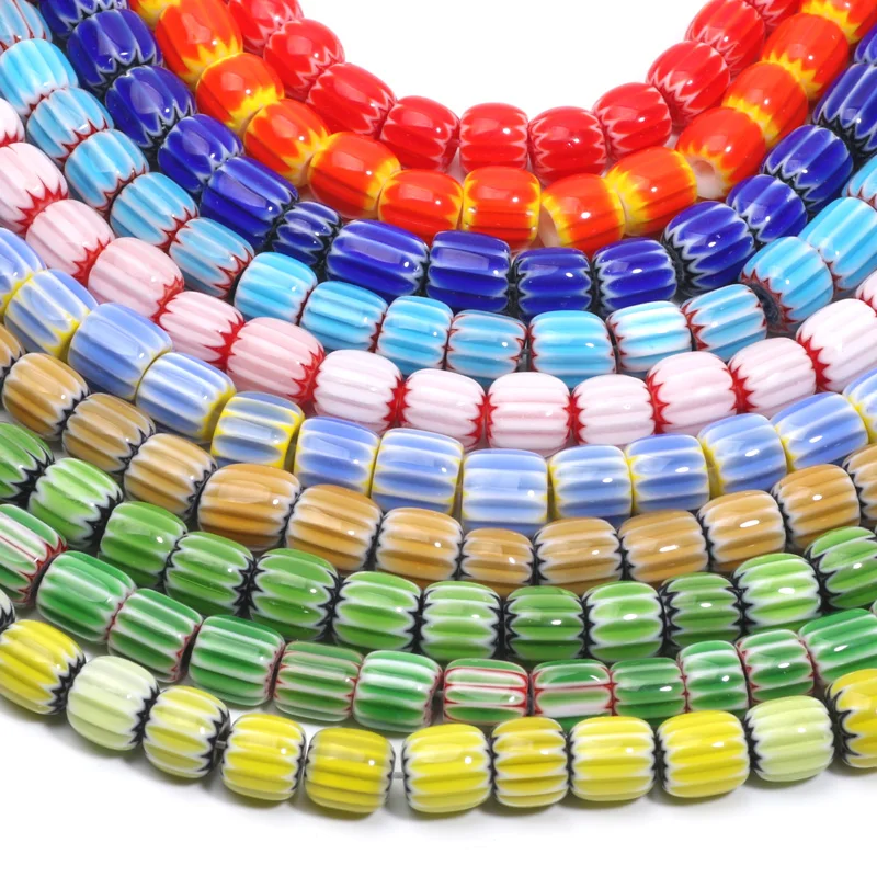 1 полоски остекленные лампачные бусины тыквенные ручной работы стеклянные для