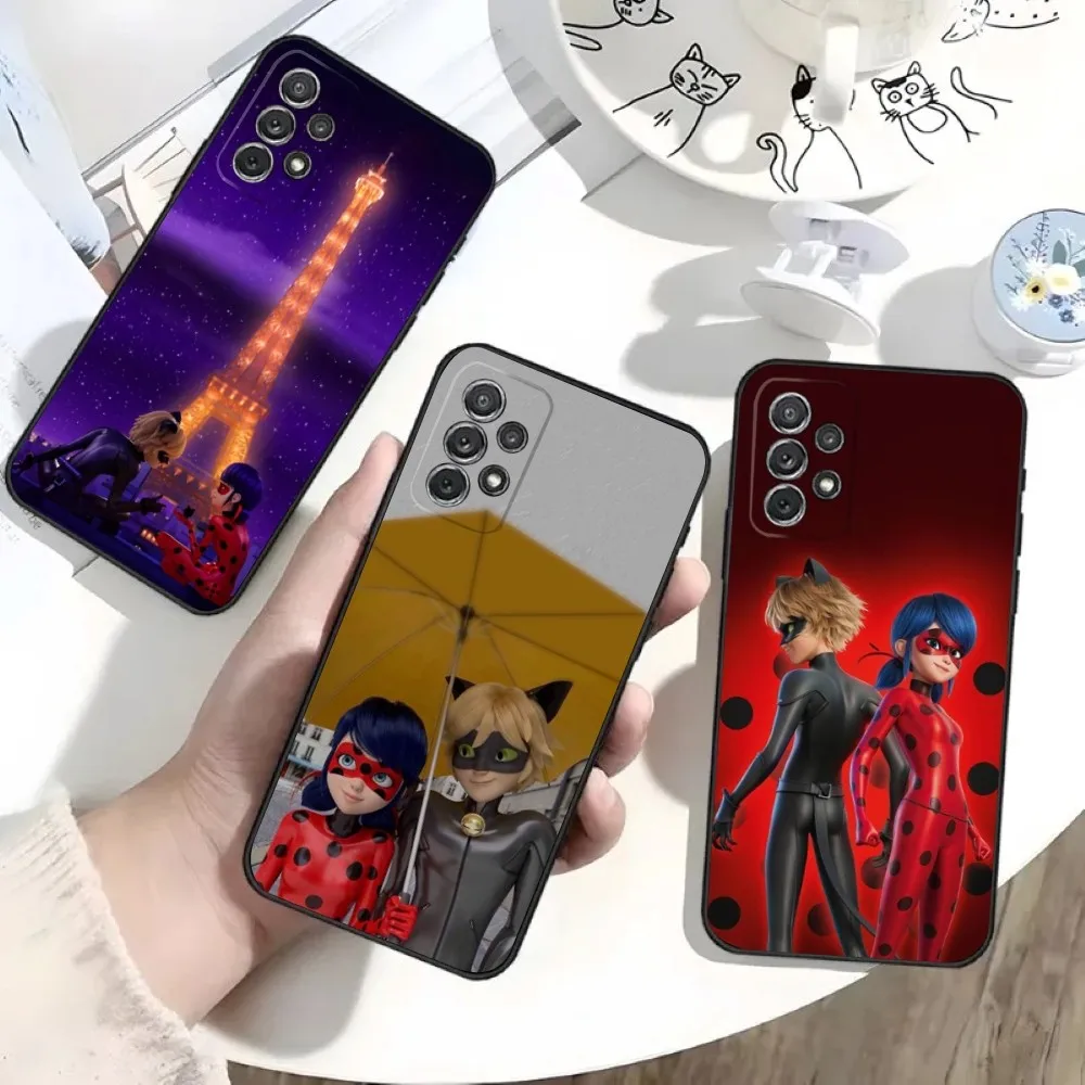 Чехол для телефона Cat Noir Samsung S25 S24 S21 S22 S23 S30 Ultra S20 Plus Fe Lite Note 10 9 5G L-LadybugES-S черный