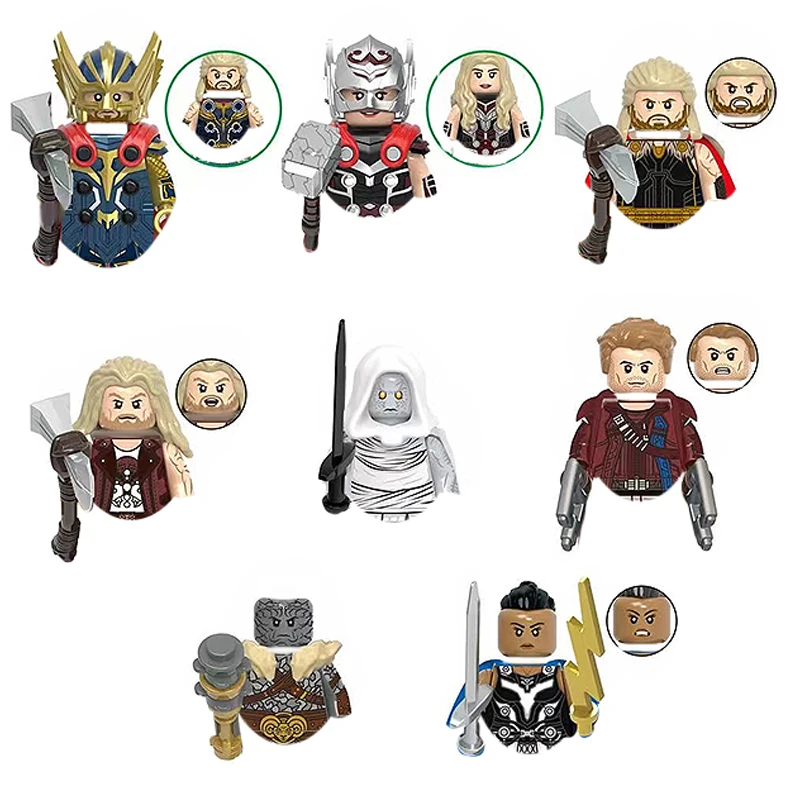 

Superhero Thor 4 Mini Building Blocks Action Figures DIY Weapons Parts Bricks Accessories MOC Toy Educational Toys for Kids Gift