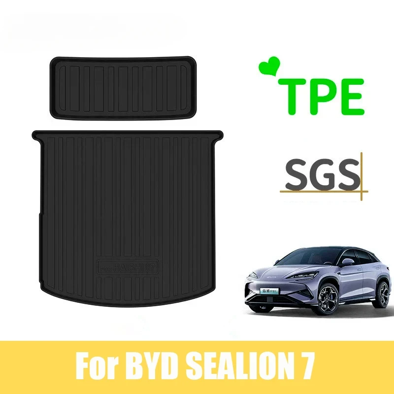 Для BYD Sealion 7 Sea Lion 07 EV 2024 2025 2026 Коврики в багажник из ТПЭ передний и задний коврик