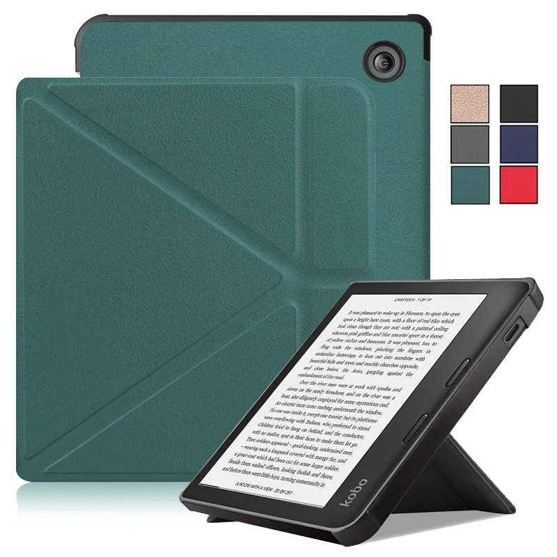 Фото GEFENIS для Funda Kobo Libra Color Case 2024, умная складная подставка, чехол для Ereader из искусственной кожи для Coque Kobo Libra Color Kobo Libra 2 №1