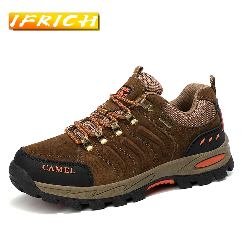

Spring Mens Walking Outdoor Shoes Khaki Gray Men Hiking Trainers Non-Slip Man Brand Sport Shoes Comfortable Climbing Shoes Man