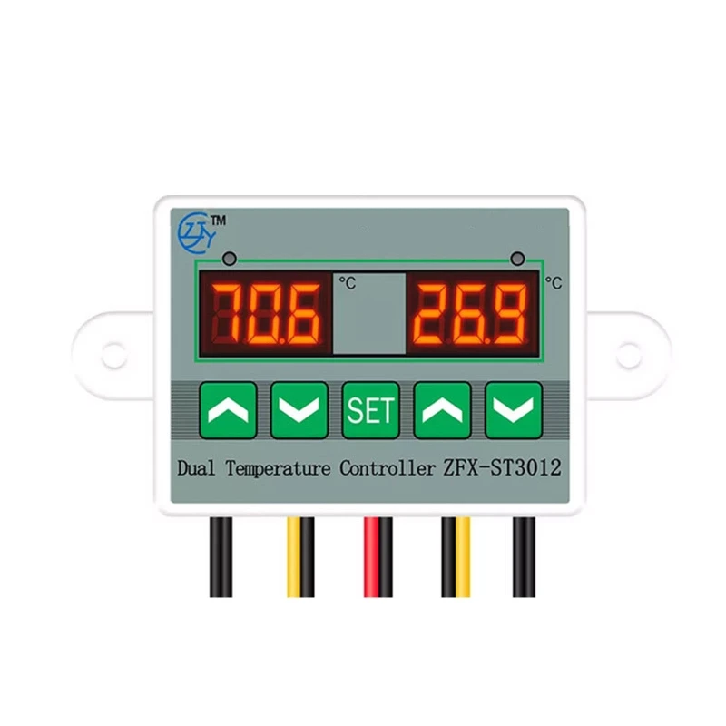 

Smart Double Control Thermostat Digital Temperature Controller with Data Hold Heating/ Cooling Temp Controller Durable M4YD