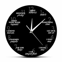 12 steps of recovery minimalist wall clock for living room home decor watch sobriety mediation art mental health spiritual gift