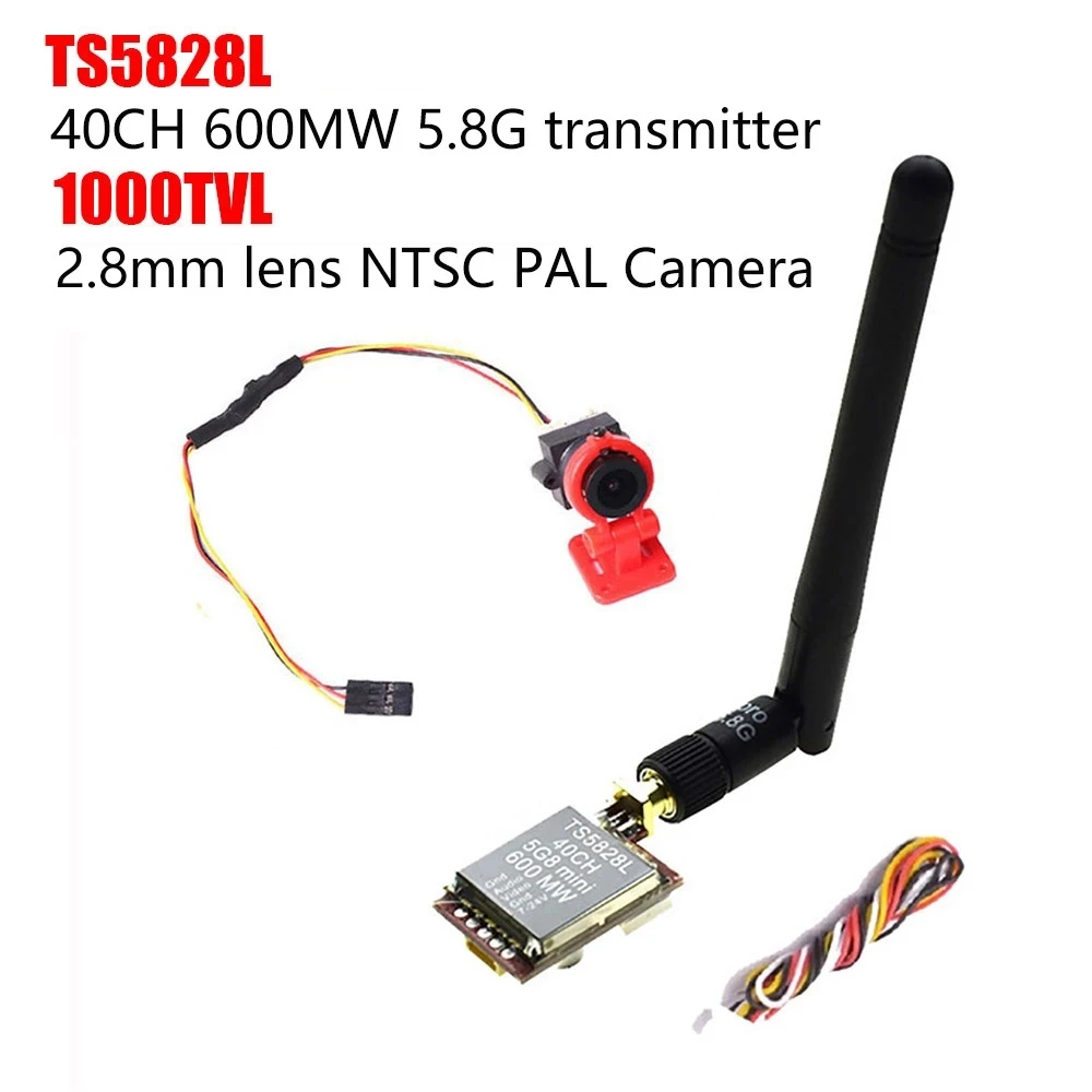 

TS5828L Micro 5.8G 600mW 40CH Transmitter & FPV Mini Digital Video Camera 1000 TVL Line 2.8mm Lens & For QAV250 280 Multirotor