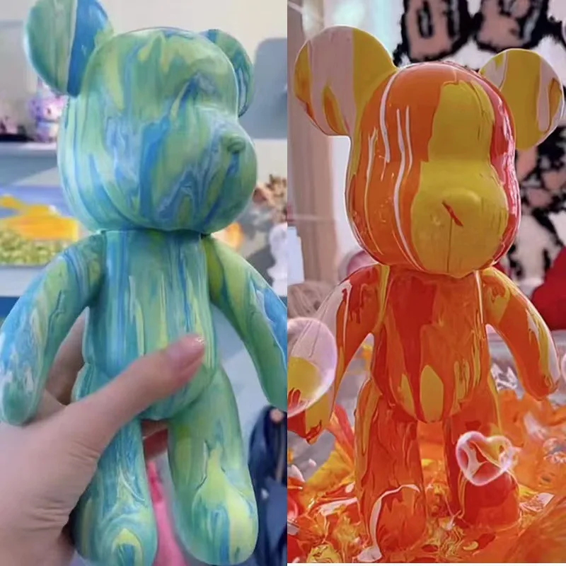 

Diy Lovely Animal Bear Model For Fluid Painting Acrylic Paint Diamond Painting Mosaic Manual Art Children Gift