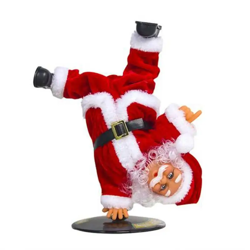 

Creative New Electric Handstand Hip-hop Santa Claus Doll With Music Children's Toys Ornaments Dancing And Singing Christmas Gift