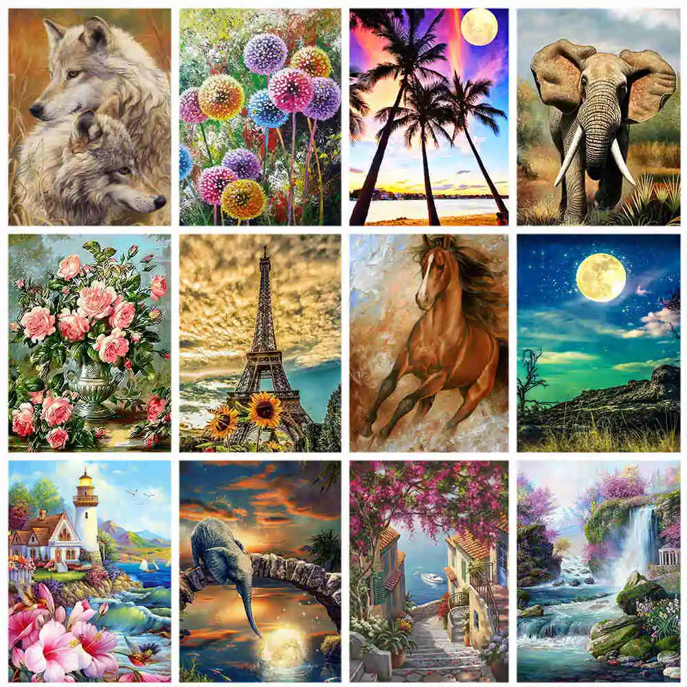 

Miaodu 5D DIY Diamond Painting Animal Horse Full Drill Embroidery Landscape Flower Creative Hobbies Gift Decoration Living Room