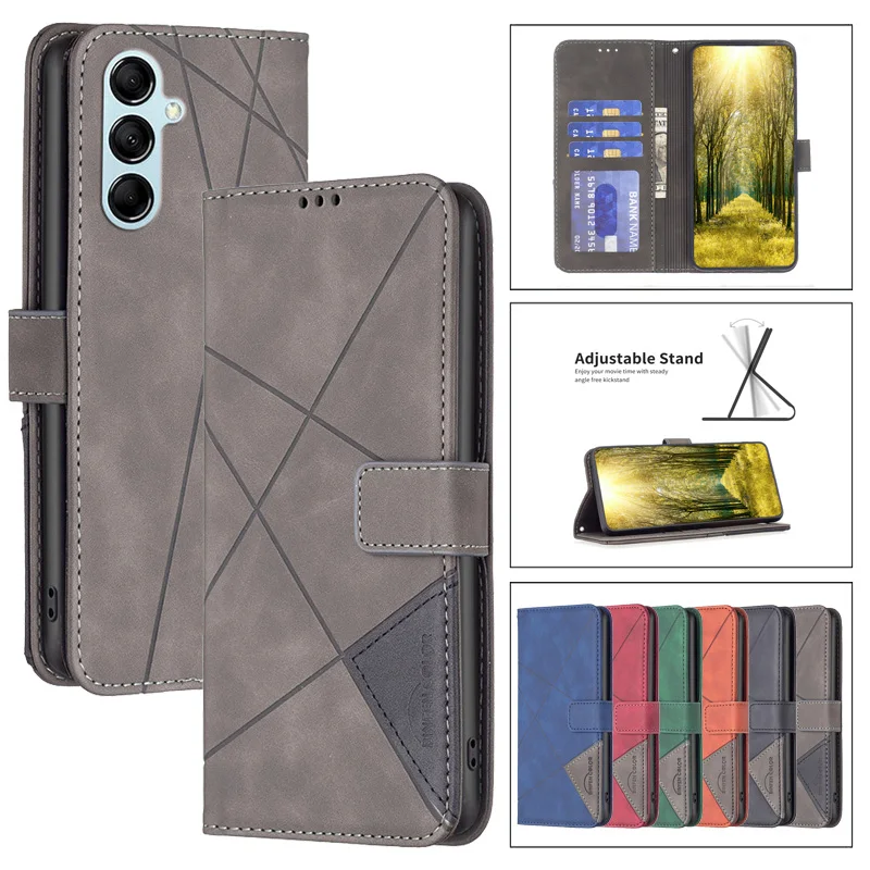 

Кожаный чехол-бумажник с откидной крышкой, чехол для Samsung Galaxy M14 M 14 5G M146 SM-M146B/DSN 6,6 ", сумки для телефонов с геометрическим рисунком, защитные чехлы