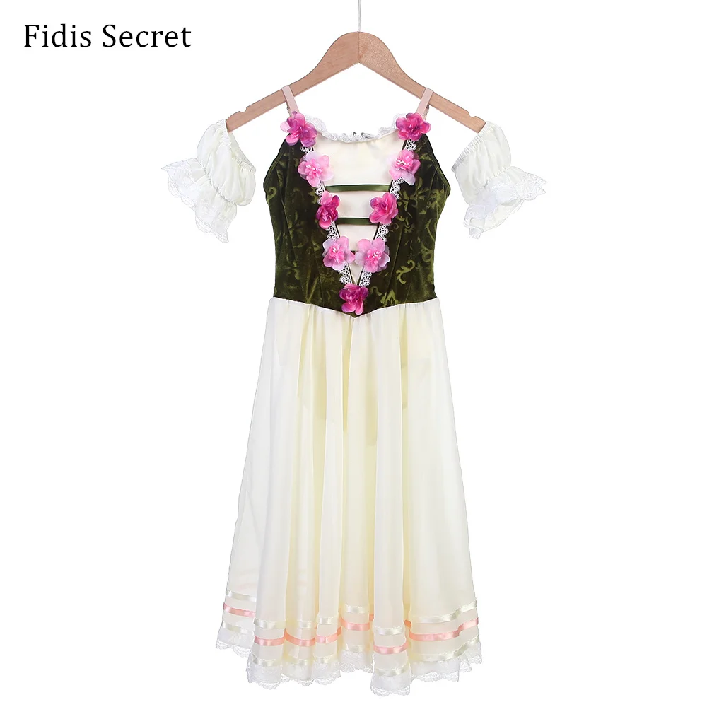 Зеленое бархатное платье-лиф для танцев романтичное длинное балетное платье